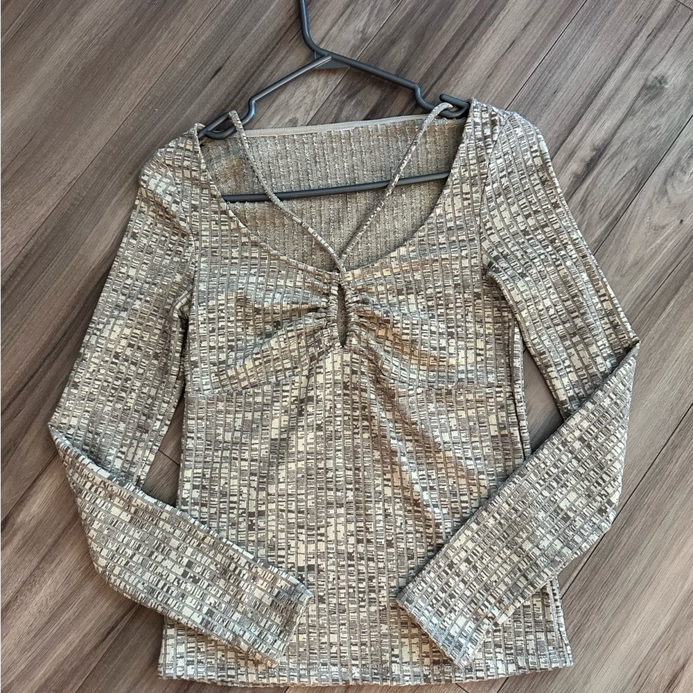 Elegant Beige Textured Women's Top